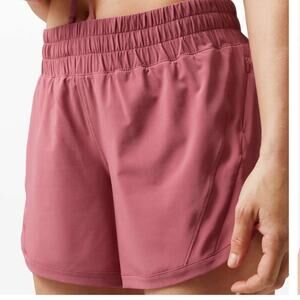 Lululemon Track That Mid-Rise Lined Short 5", Cherry Tint, Sz 8